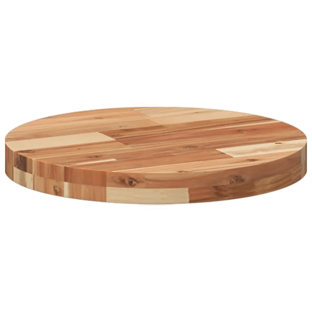 Piano Tavolo Rotondo Ã˜40x4 cm in Legno Massello di Acacia