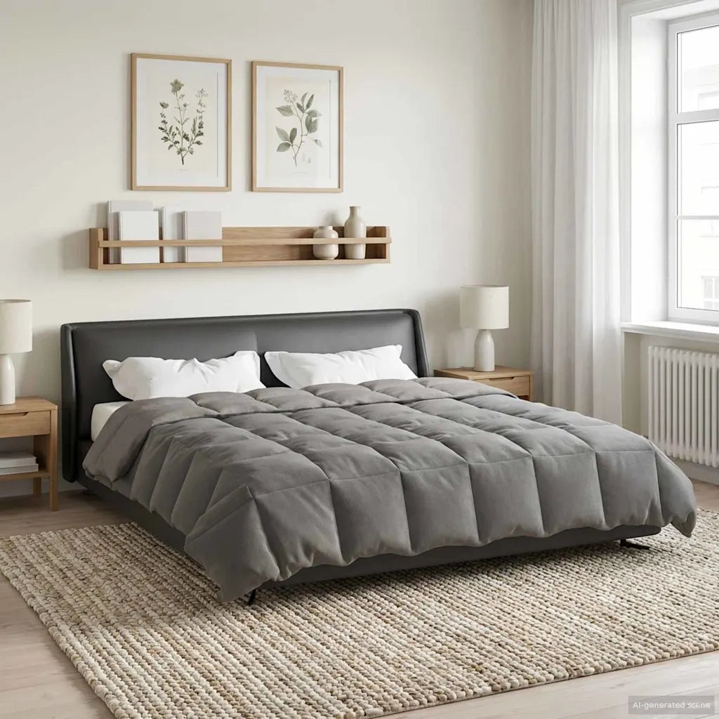 Duvet Invernale Grigio chiaro 200 x 220 cm Microfibra 42026093