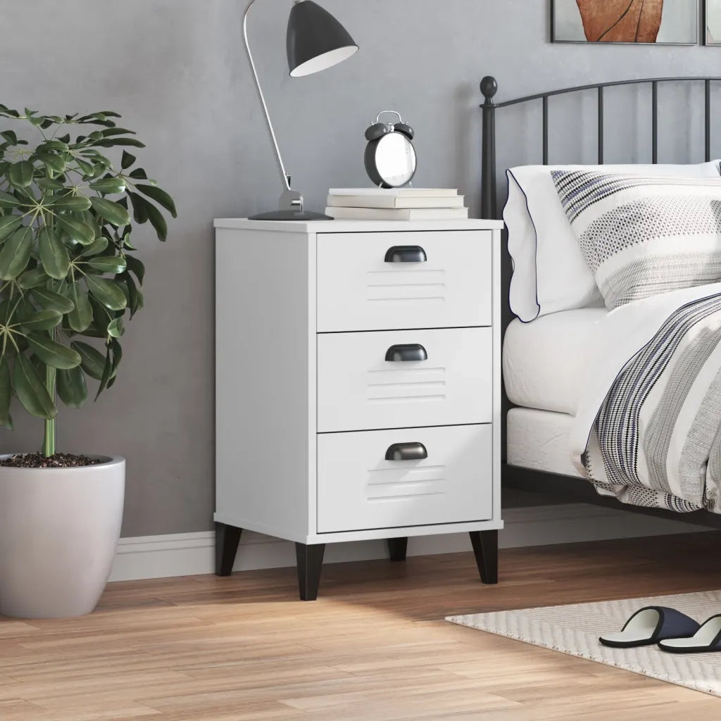 Comodino VIKEN Bianco in Legno Multistrato 374911