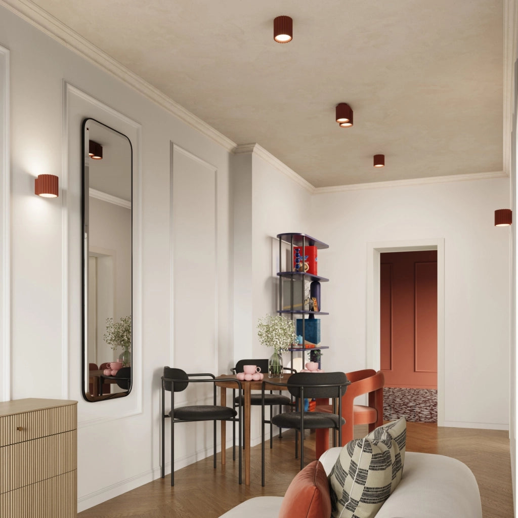 Plafoniera ovale moderna ocra rossa 21 cm 2xGU10 VISTAO