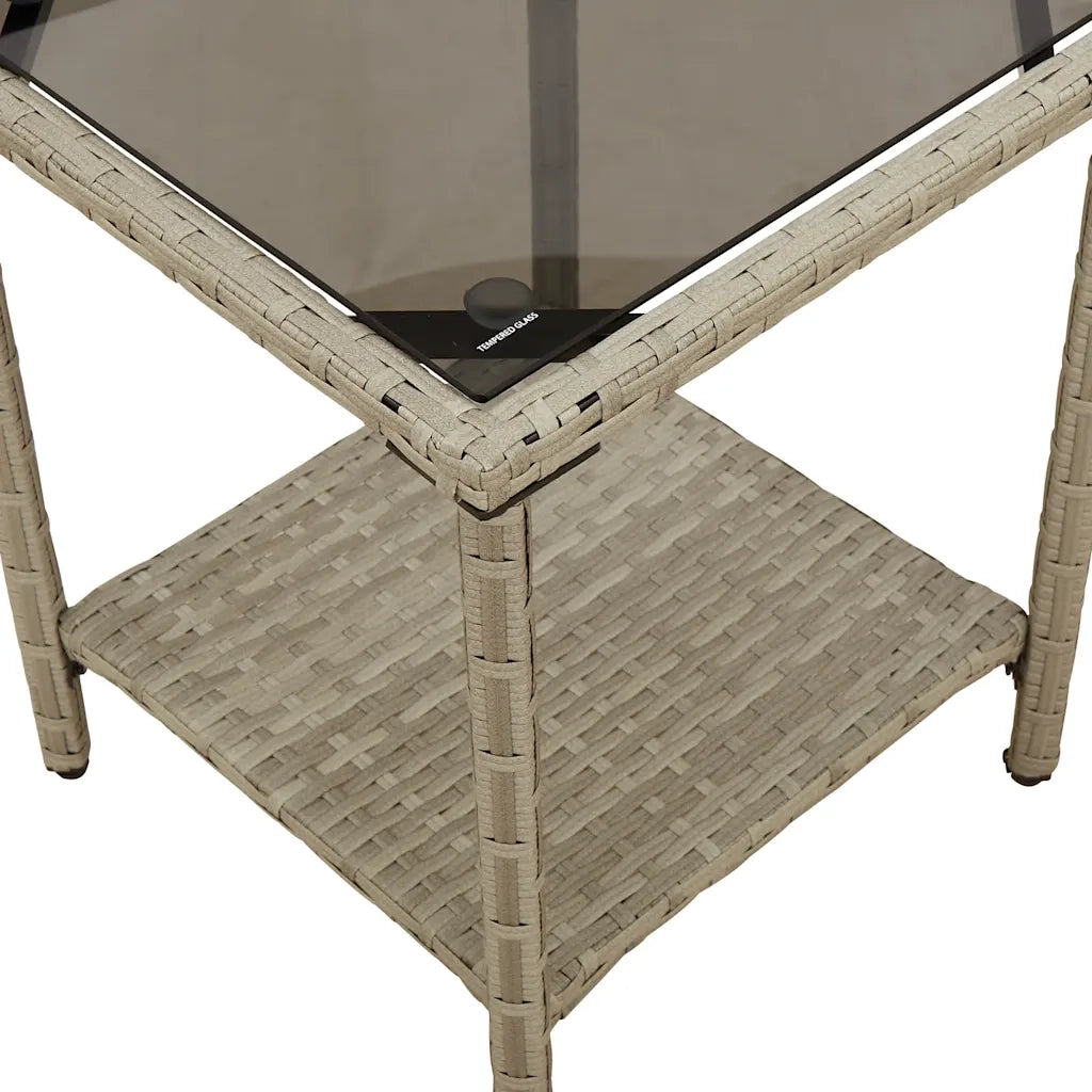Divano Giardino Tavolo e Cuscini a L Grigio Chiaro Polyrattan 4103877