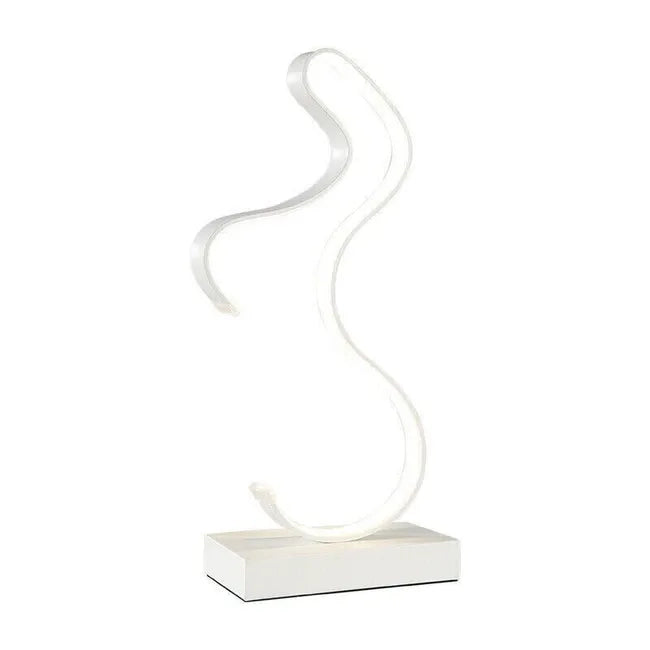 Lampada da tavolo curva LED 12W per interni luce scrivania comodino casa moderna LUCE NATURALE 4000K