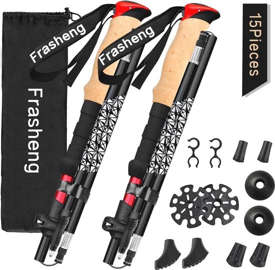 Trekkingstok Alu con Manubrio in Coccio - Asta Riscaldabile per Nordic Walking - 135 cm