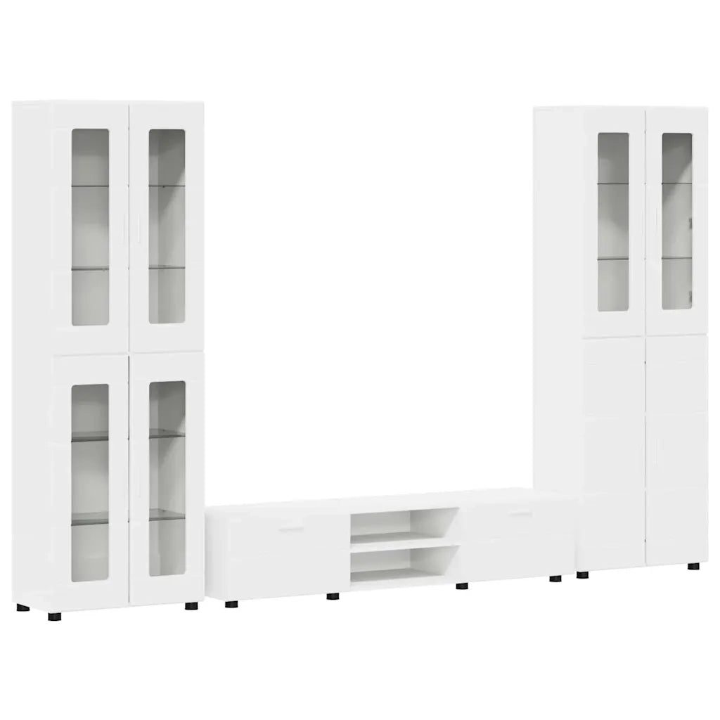 Set mobile TV con cassetto FLORIN Bianco Legno multistrato