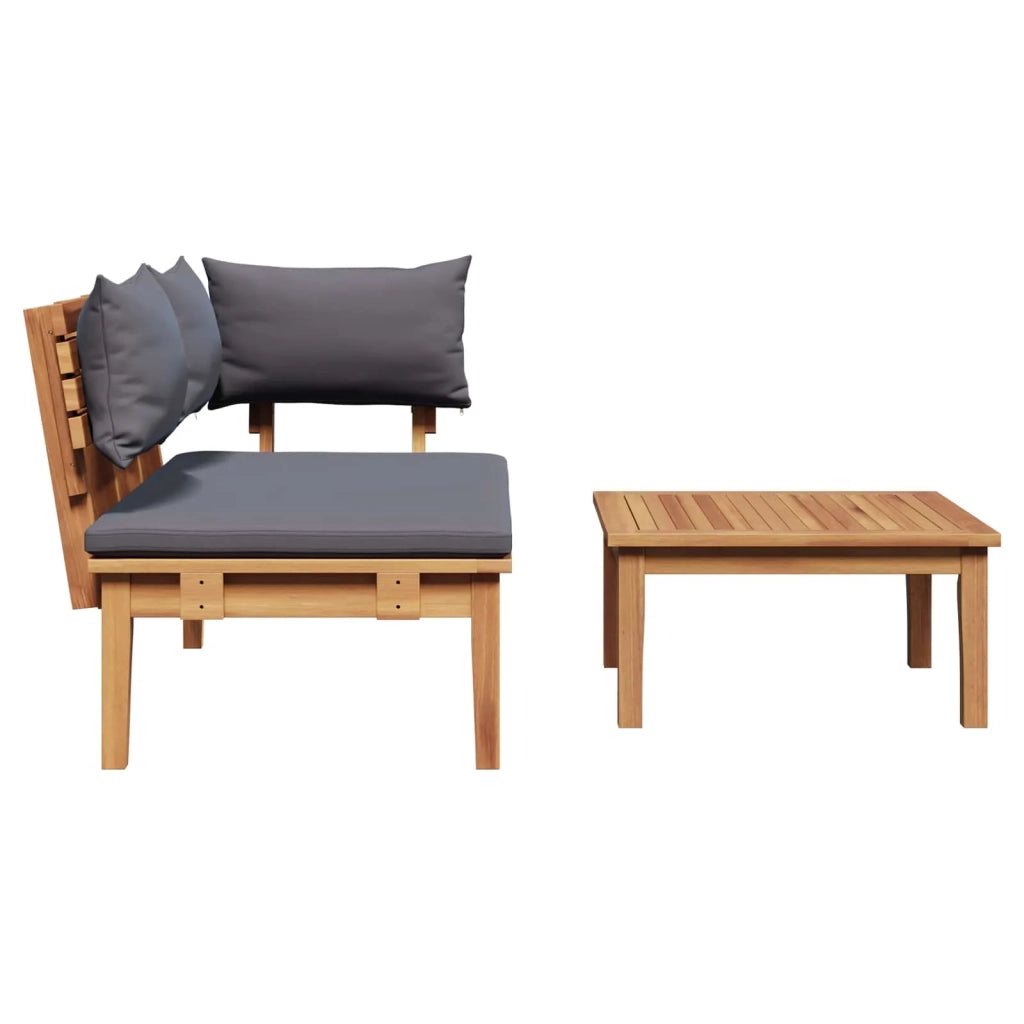 Set Panchina e Tavolo da Giardino 2 pcs Grigio e Marrone 42006399