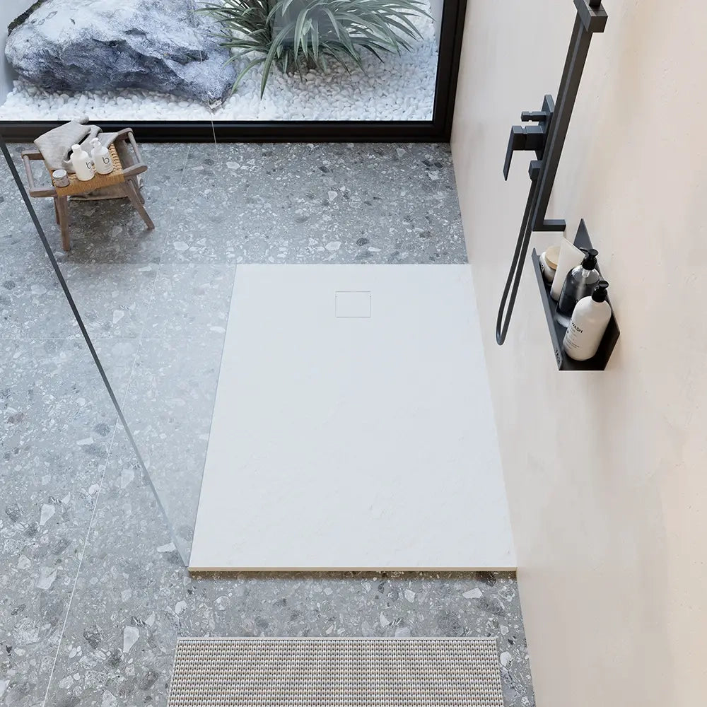 Piatto doccia 90x110 cm colore bianco effetto pietra | Samos