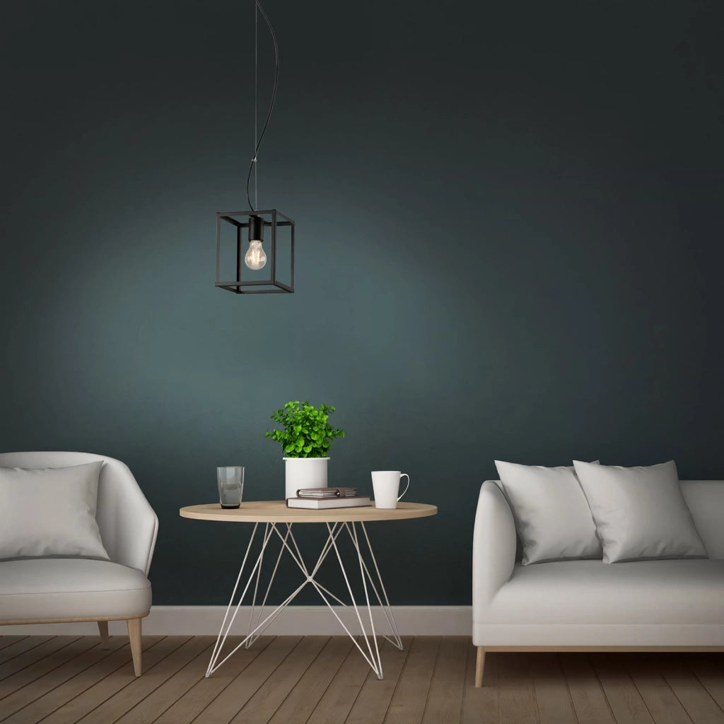Sospensione Industrial Metallo Nero 1 Luce E27
