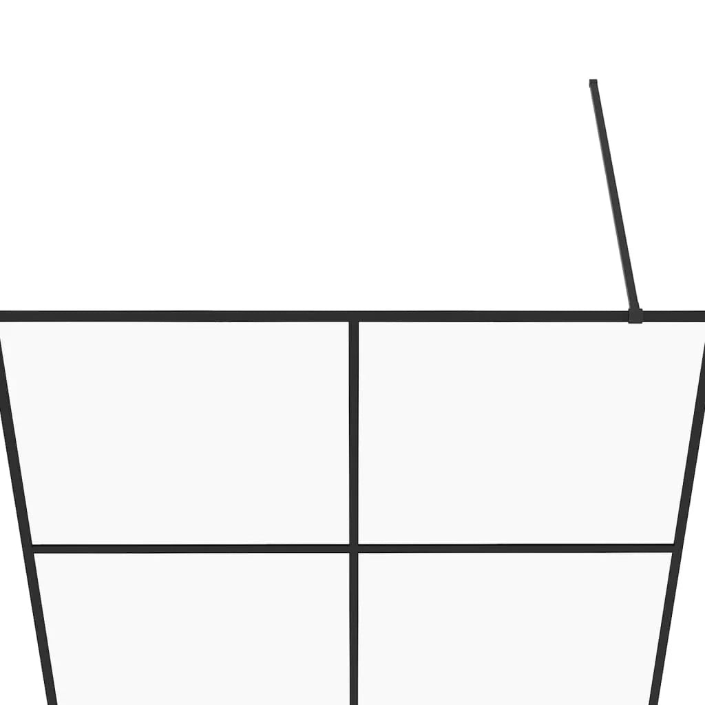 Parete doccia con vetro divisorio per vasca accessorio da bagno box doccia arredamento per la casa ESG trasparente 140 x 195 cm nero 02_0002148
