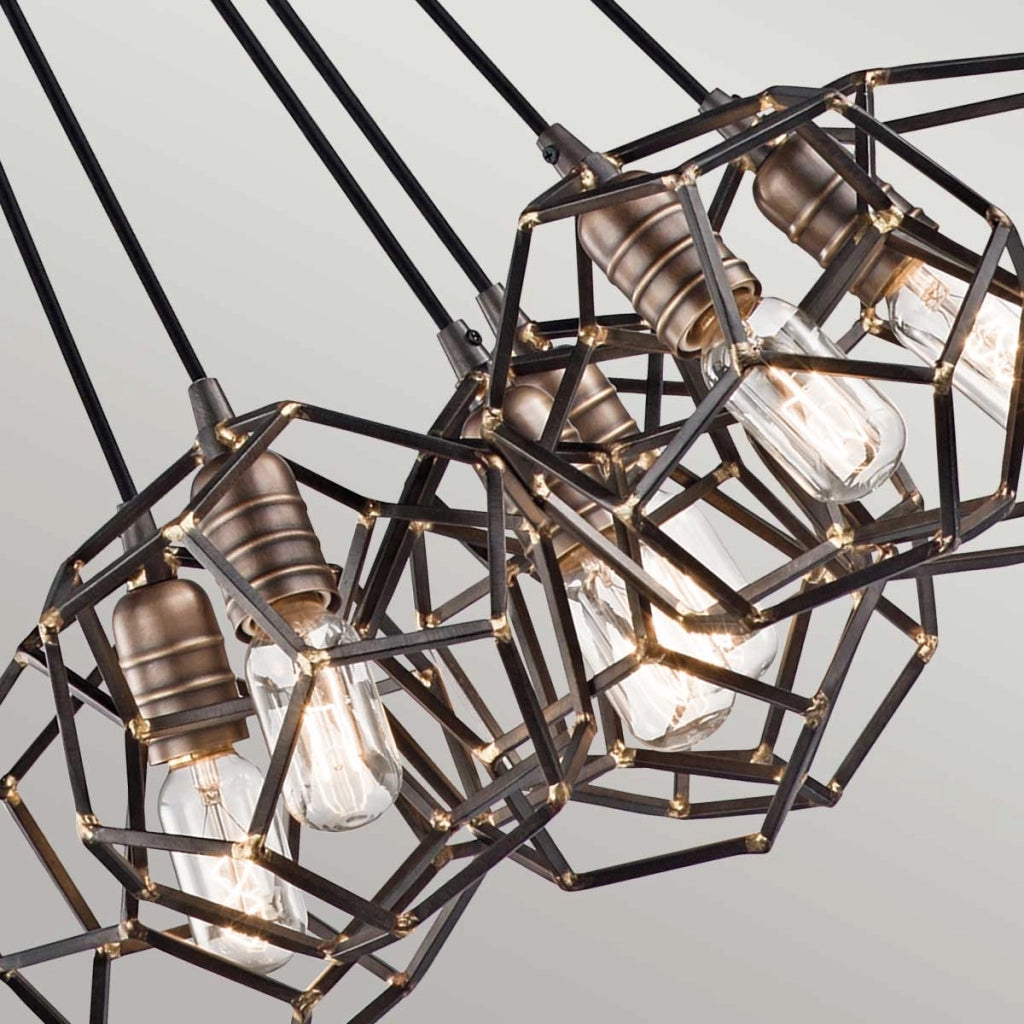 Lampada sospesa acciaio grezzo Rocklyn Kichler 6xE27