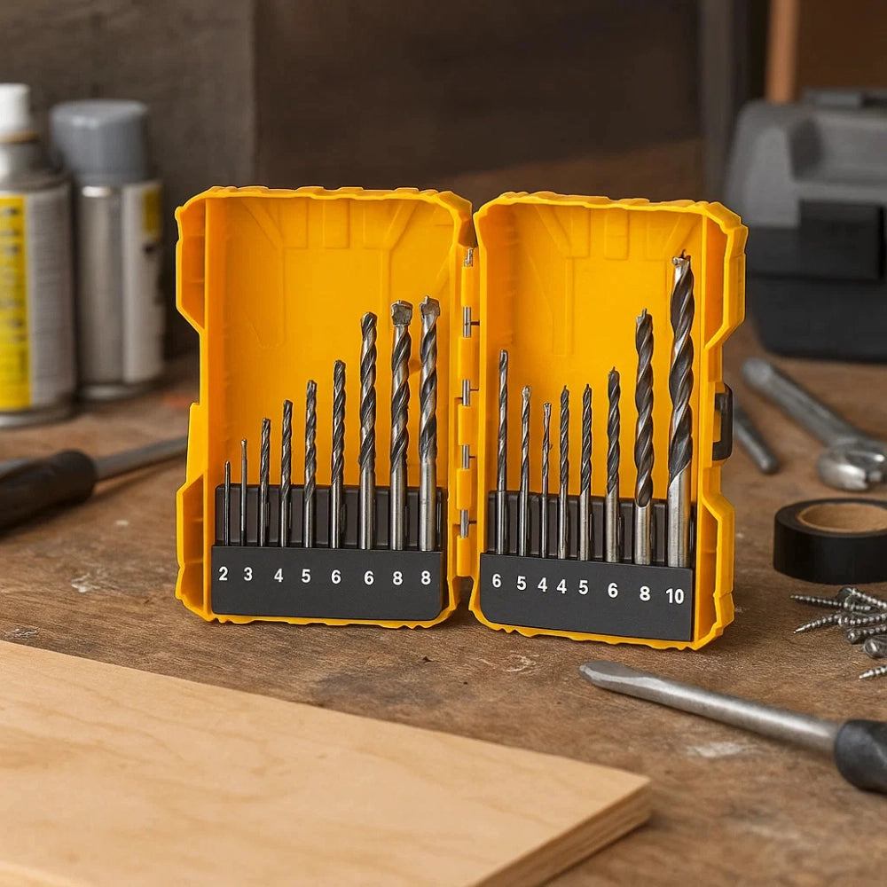 Set 16 punte acciaio trapano muratura legno metallo foratura professionale
