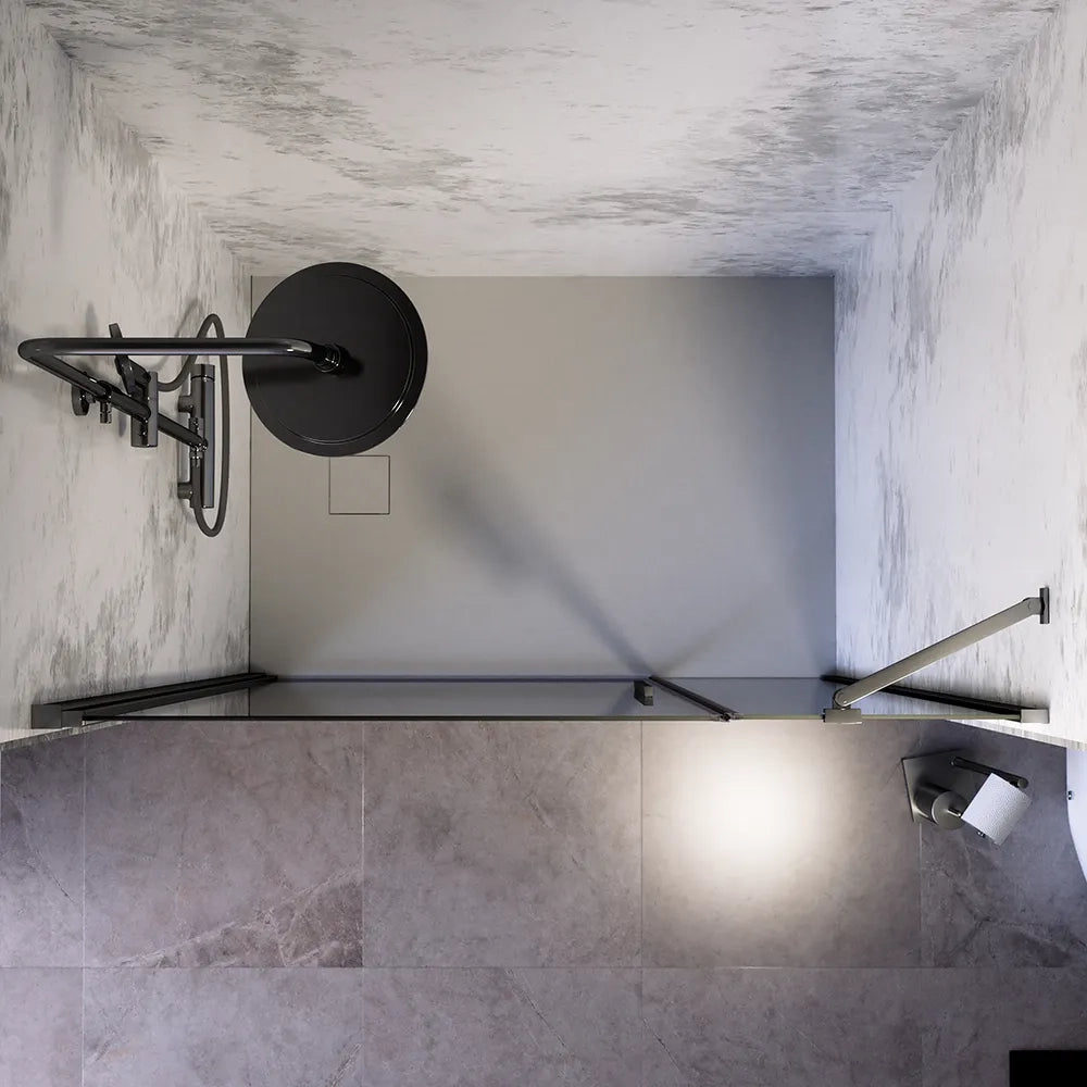 Porta doccia 116-120cm apertura a battente con profili cromati e vetro da 6mm trasparente h195 | Elba