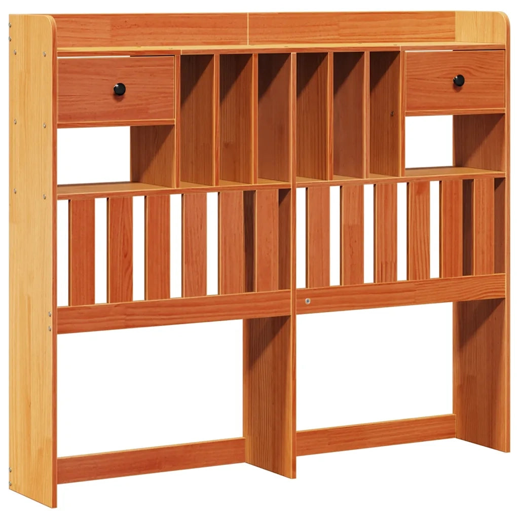 Letto Libreria senza Materasso Marrone Cera 135x190 cm in Pino 3321951