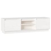 Mobile TV | Armadietto TV | Mobile Porta TV Bianco 140x35x40 cm in Legno Massello di Pino
