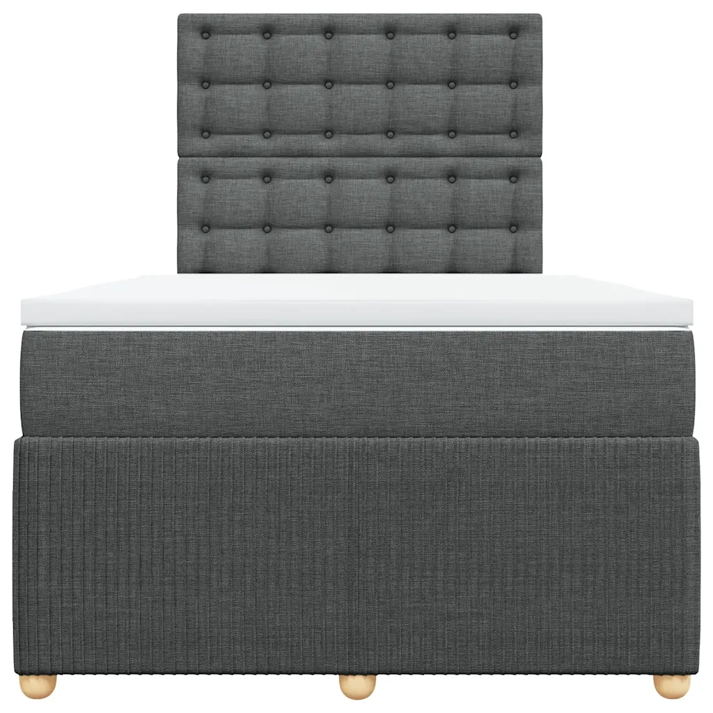 Giroletto a Molle con Materasso Grigio Scuro 120x190cm Tessuto