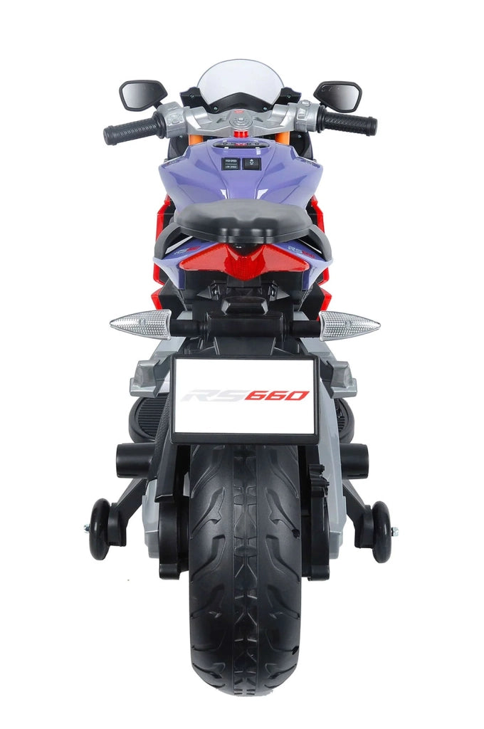 Moto Elettrica per Bambini Licenza Ufficiale Aprilia RS660 12V 3,5Ah Rosso