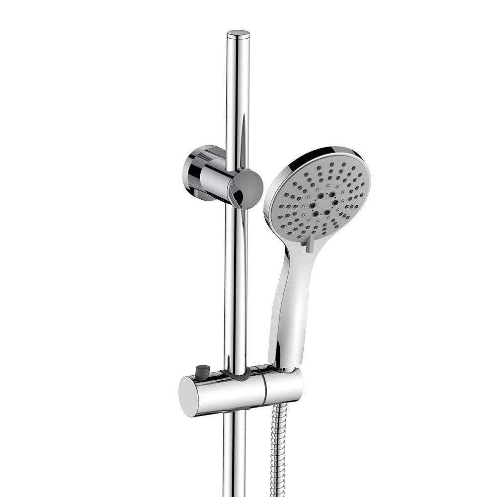 Saliscendi 5 getti cromato con mensola bianca in abs - Serie Rodi