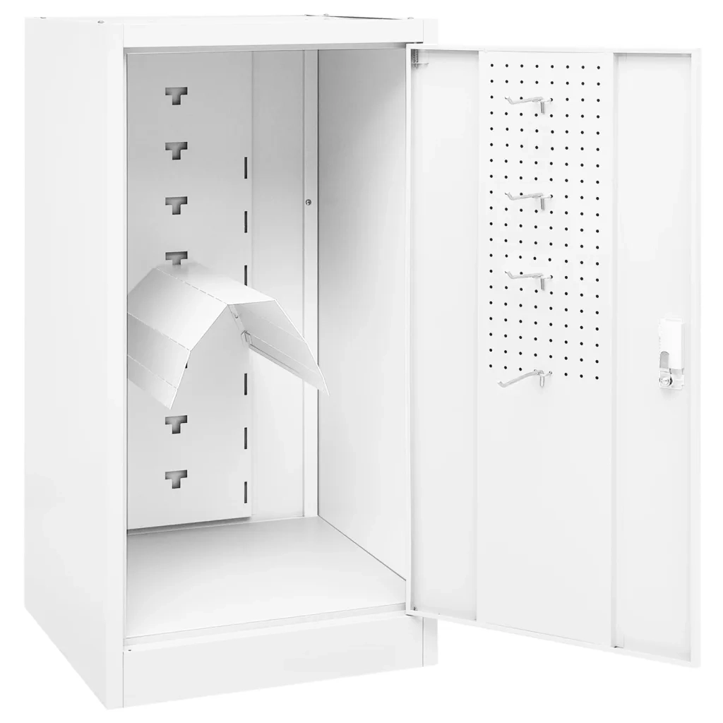 Armadio Porta Sella Bianco 53x53x105 cm in Acciaio 339603