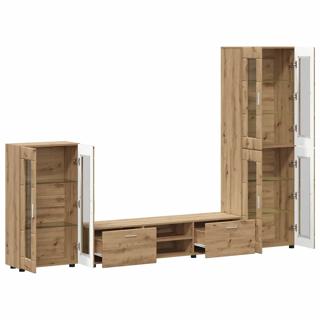 Set mobile TV FLORIN Rovere artigianale Legno multistrato