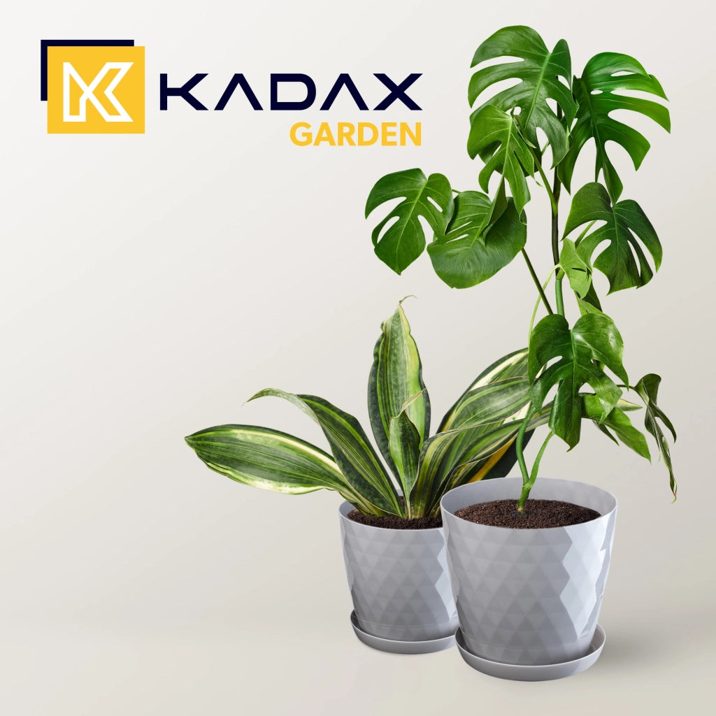 Vaso da fiori in plastica KADAX con supporto, coprivaso, 25 cm, grigio, Kadax