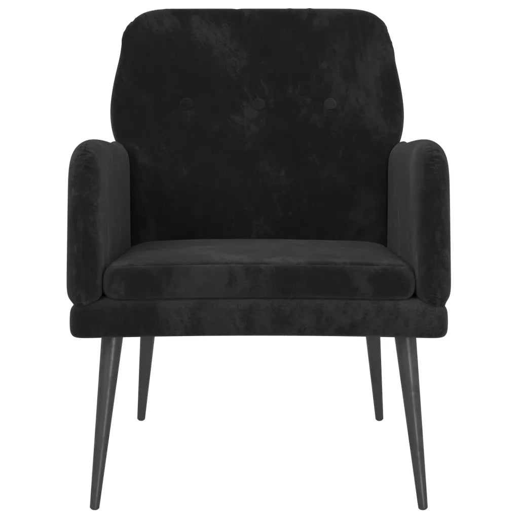 Poltrona | Sedia Relax Nera 62x79x79 cm Velluto