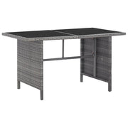 Set da Pranzo da Giardino 5 pz con Cuscini in Polyrattan Grigio 46115