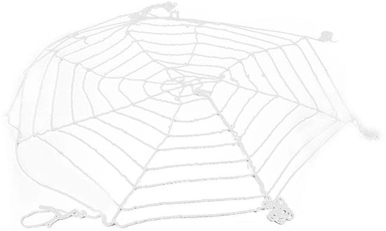 Decorazione da Halloween a forma di ragnatela 3,6 m - Ragnatela bianca rotonda - Utilizzo interno/esterno - Riciclabile e sostenibile - Copertura perfetta