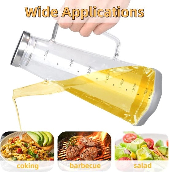 Dispensatore di Olio di Oliva in Vetro, Dispensatore di Olio di Oliva con Grande Capacità, Dispensatore di Olio di Oliva per Cucina, Griglia e Pasta (750ml)