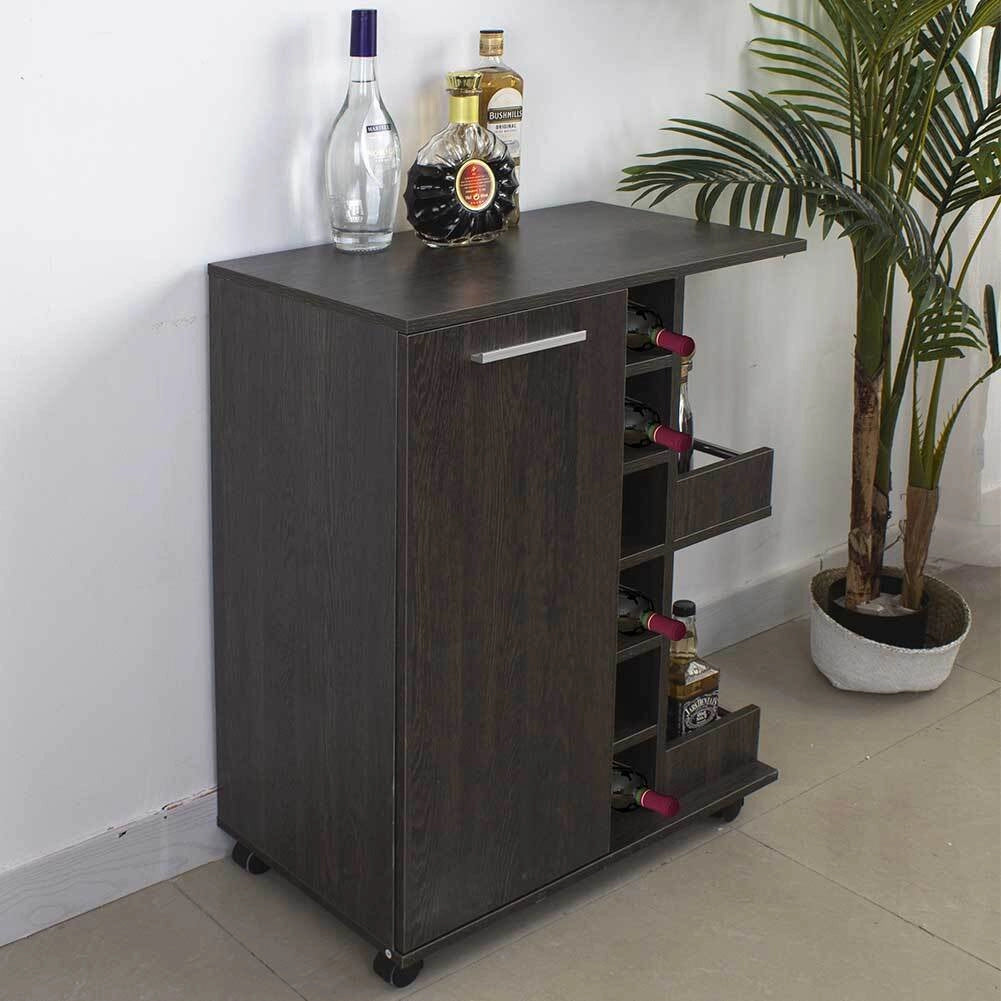 Mobile Bar Cantinetta Bottiglie Vino Legno Cantina 6 Posti Porta Calici Amaretto