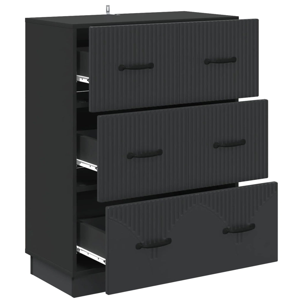 Mobile con Cassetti Nero 66 x 34,5 x 87 cm Legno ingegnerizzato 895296