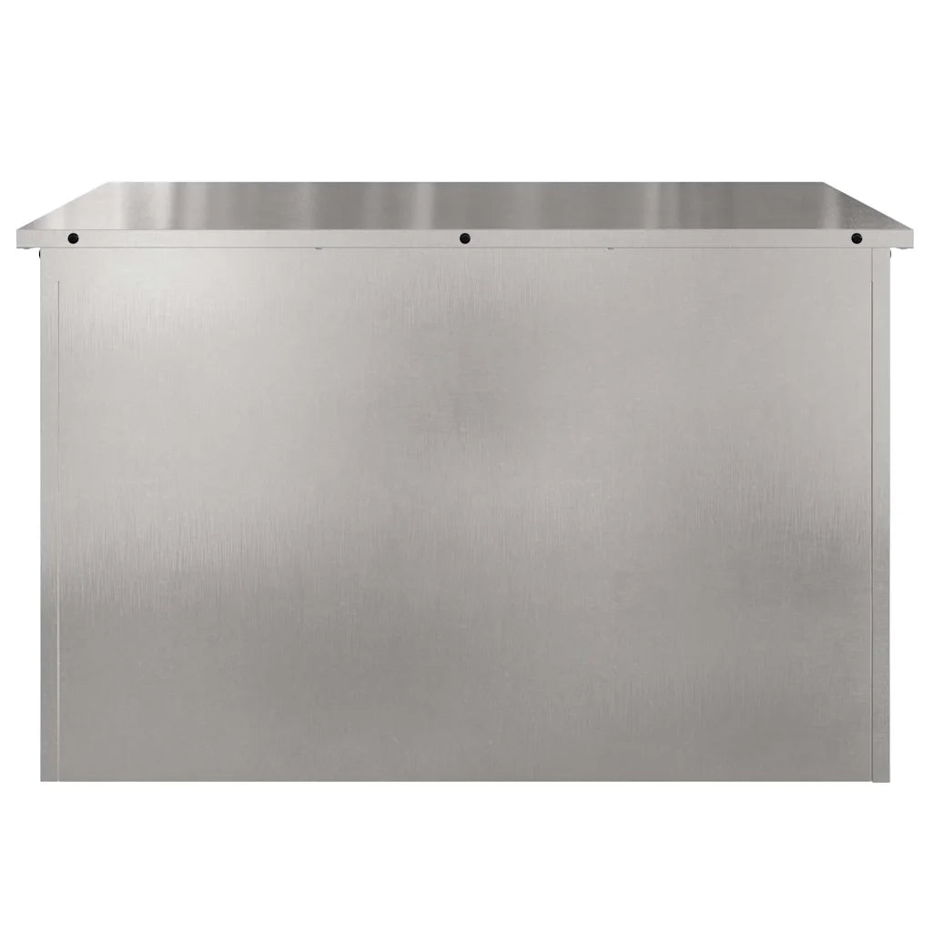 Scatola di Stoccaggio Esterno Argento 80 x 50,5 x 50 cm Acciaio