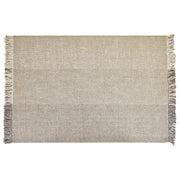 Tappeto grigio lana cotone 140 x 200 cm intrecciato a mano rettangolare con frange