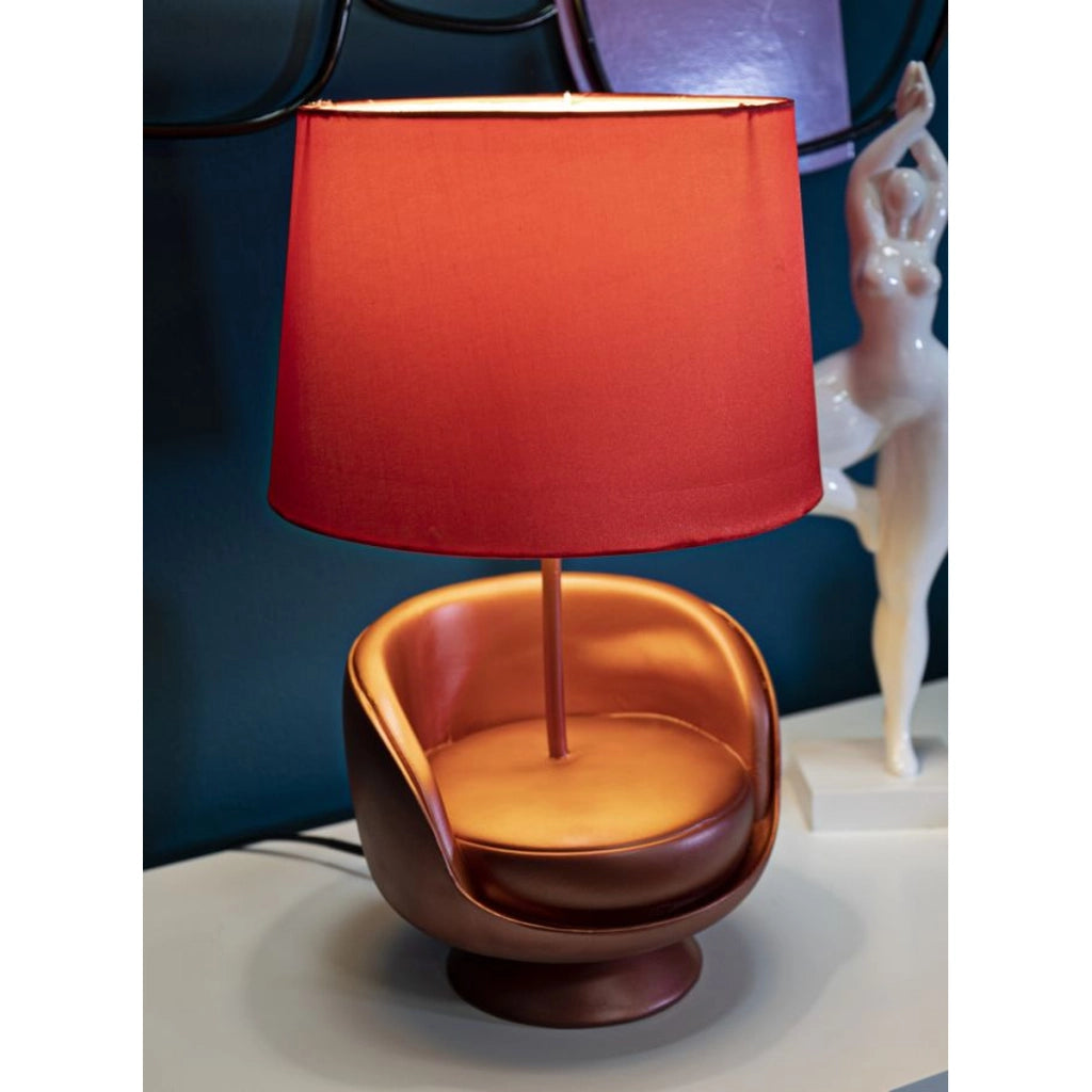 Lampada da Tavolo Poltrona 1, Rosso, Poliresina, 26x26x43 cm