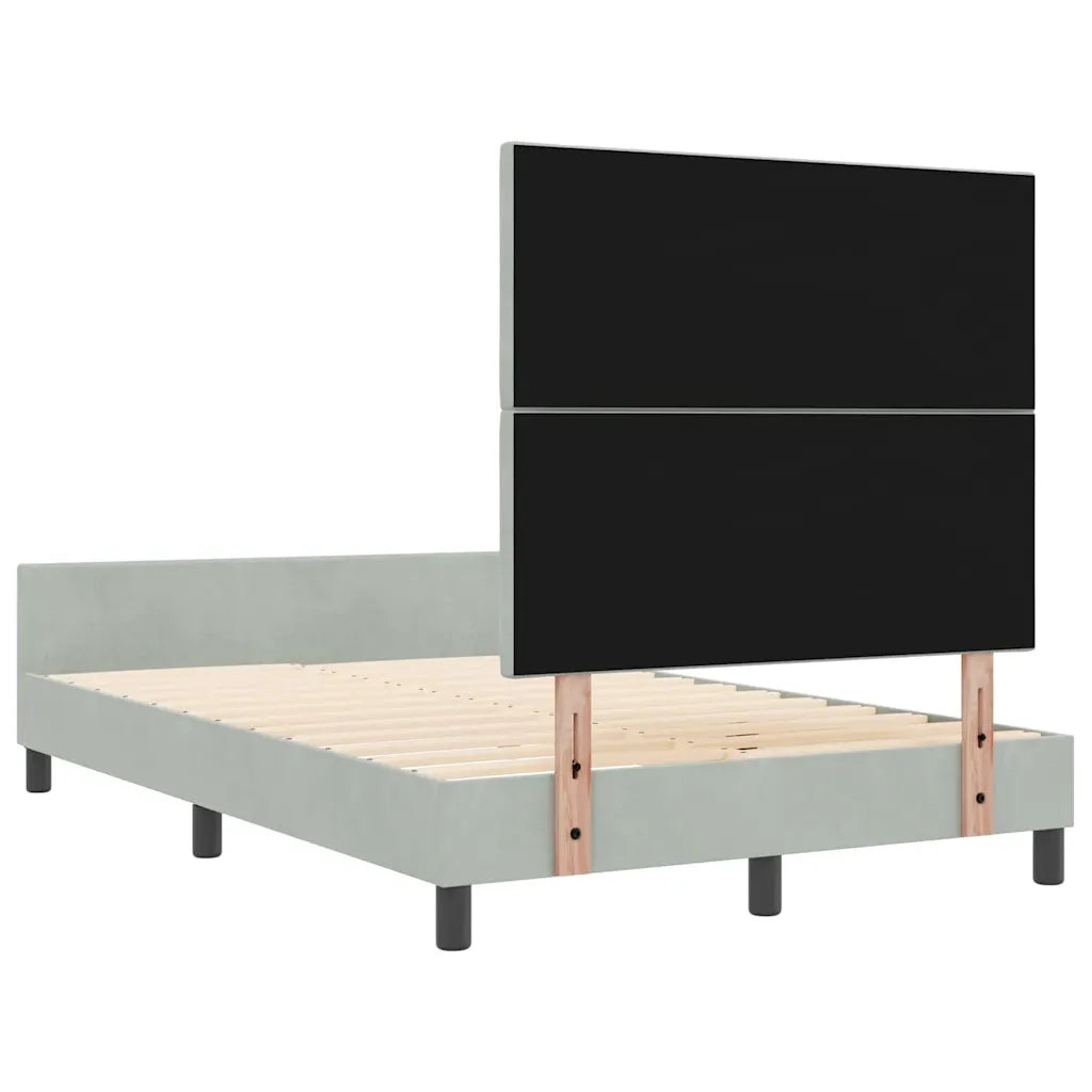 Letto a molle con testiera Grigio chiaro 120 x 200 cm Velluto 3344999