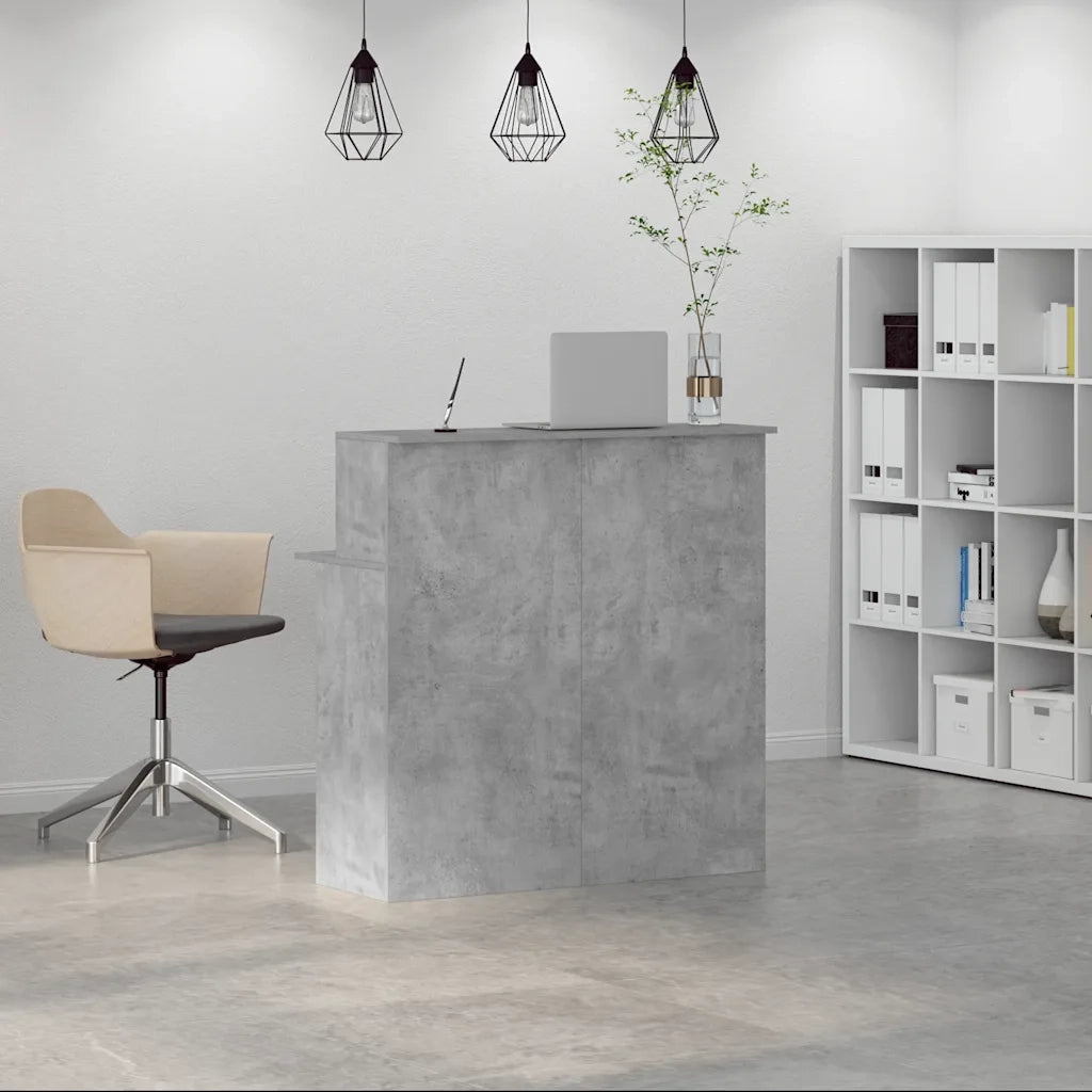 Banco Reception Grigio Cemento 100x50x103,5cm Legno Multistrato 859027