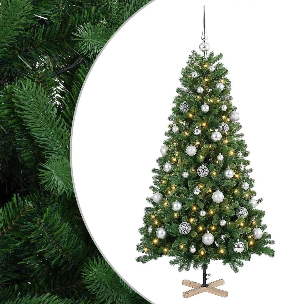 Albero di Natale artificiale con palline 120 cm 150 LED 3461430
