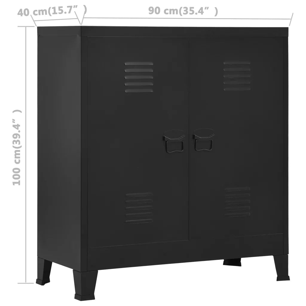 Armadio Classificatore Industriale Nero 90x40x100 cm in Acciaio cod mxl 52963
