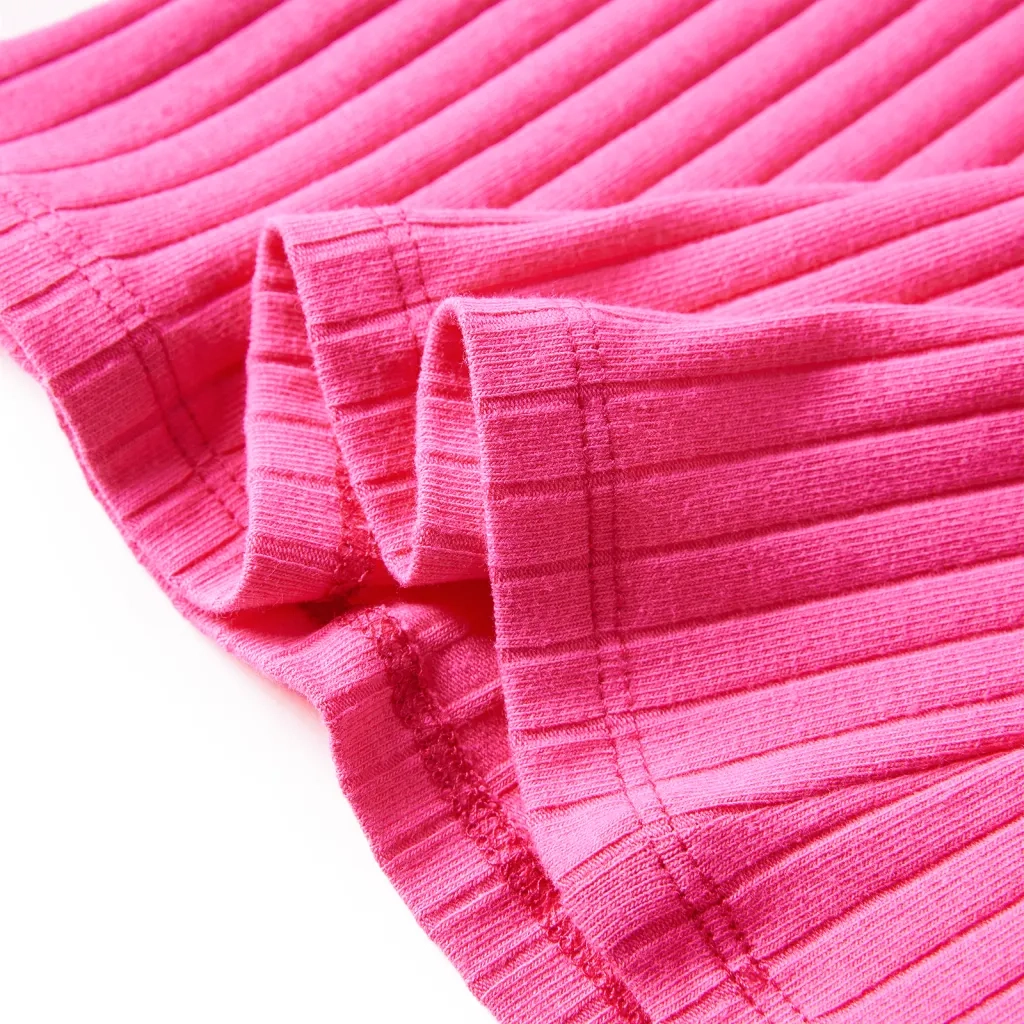 Maglietta da Bambina a Maniche Lunghe a Costine Fucsia 92 13839