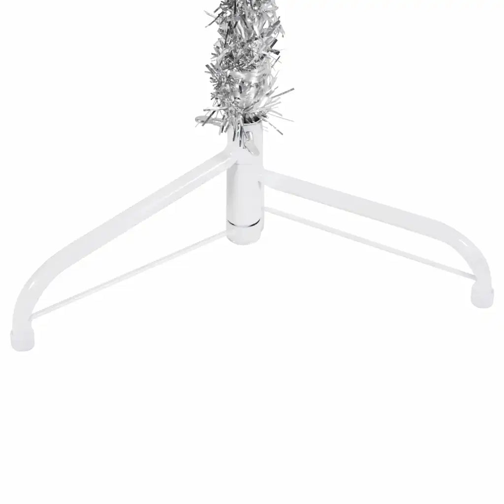 Albero Natale Artificiale Sottile a MetÃ  Supporto Argento 150cm
