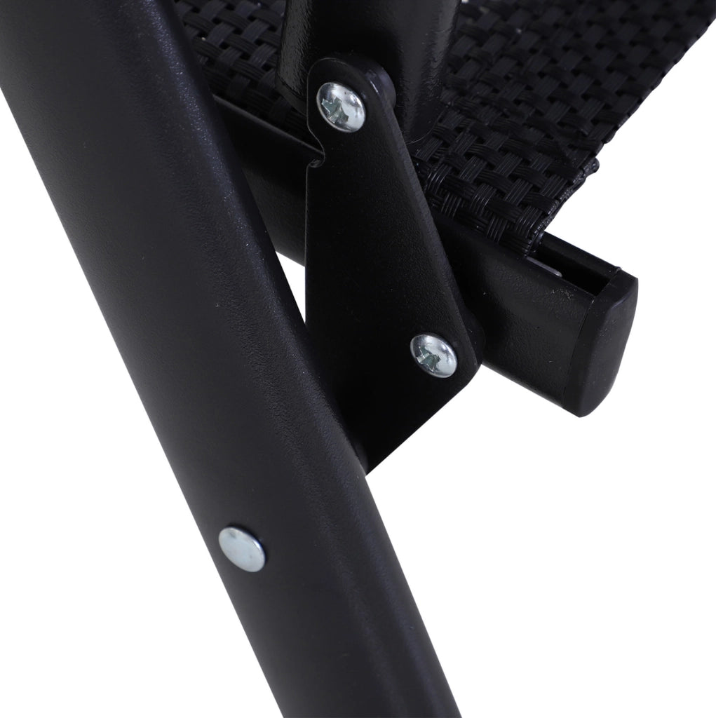 Set 2 sedie da campeggio pieghevoli con braccioli 58x64x94 cm; nero