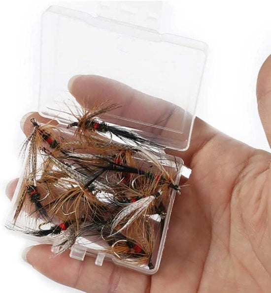 Kit di attrazione per pesci volanti Allecto plus - Set di 20 lacci per pesci volanti con scatola acquatica - Kit per pescatori di corrente.