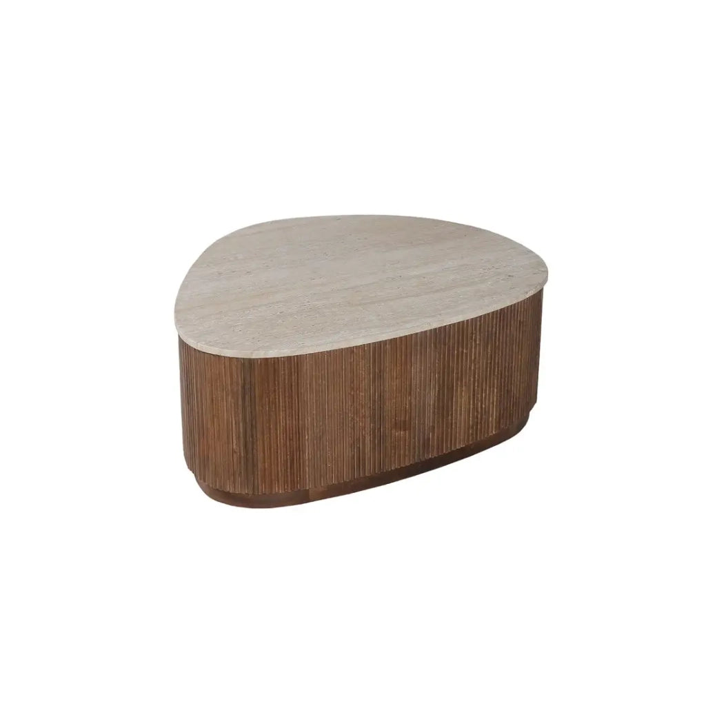 Tavolino basso in legno massiccio collezione DELHI 100cm - Stile etnico e design