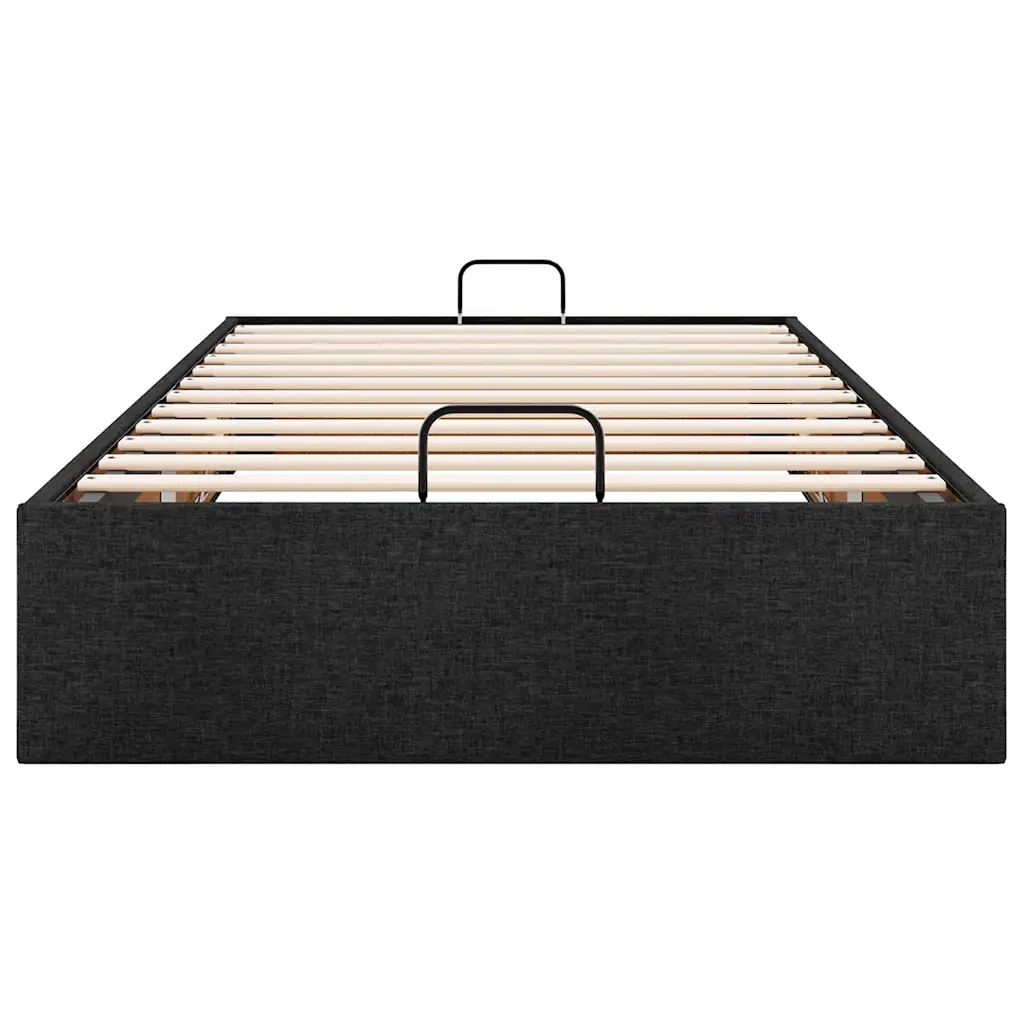 Struttura Letto Pouf senza Materasso Nero 90x200 cm in Tessuto