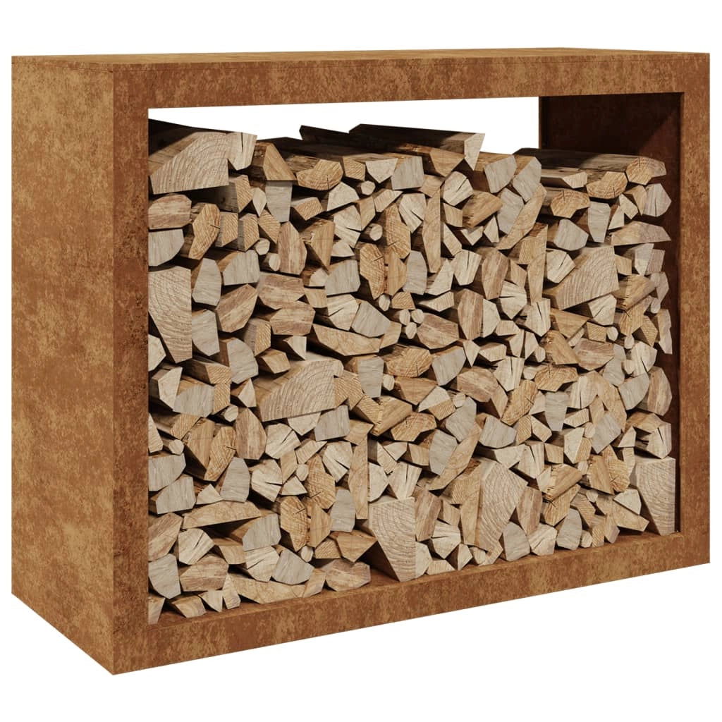 Portalegna 100 x 40 x 80 cm Acciaio Corten Marrone 02_0043702