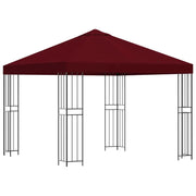 Gazebo | Pergolato 3 x 3 m Borgogna Poliestere e Acciaio 190 gsm