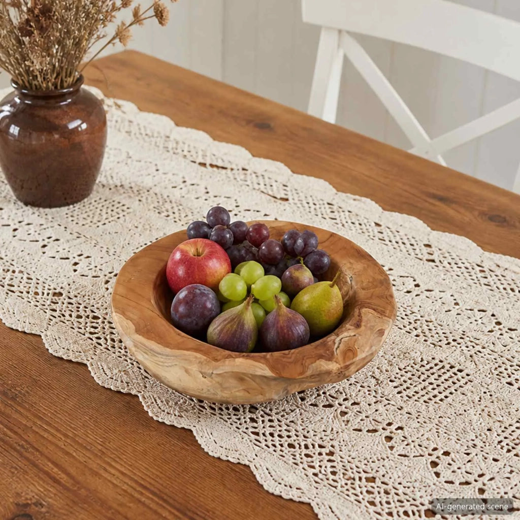 Portafrutta JEPARA Ø 30 cm Legno di teak massello Rotondo 42010335