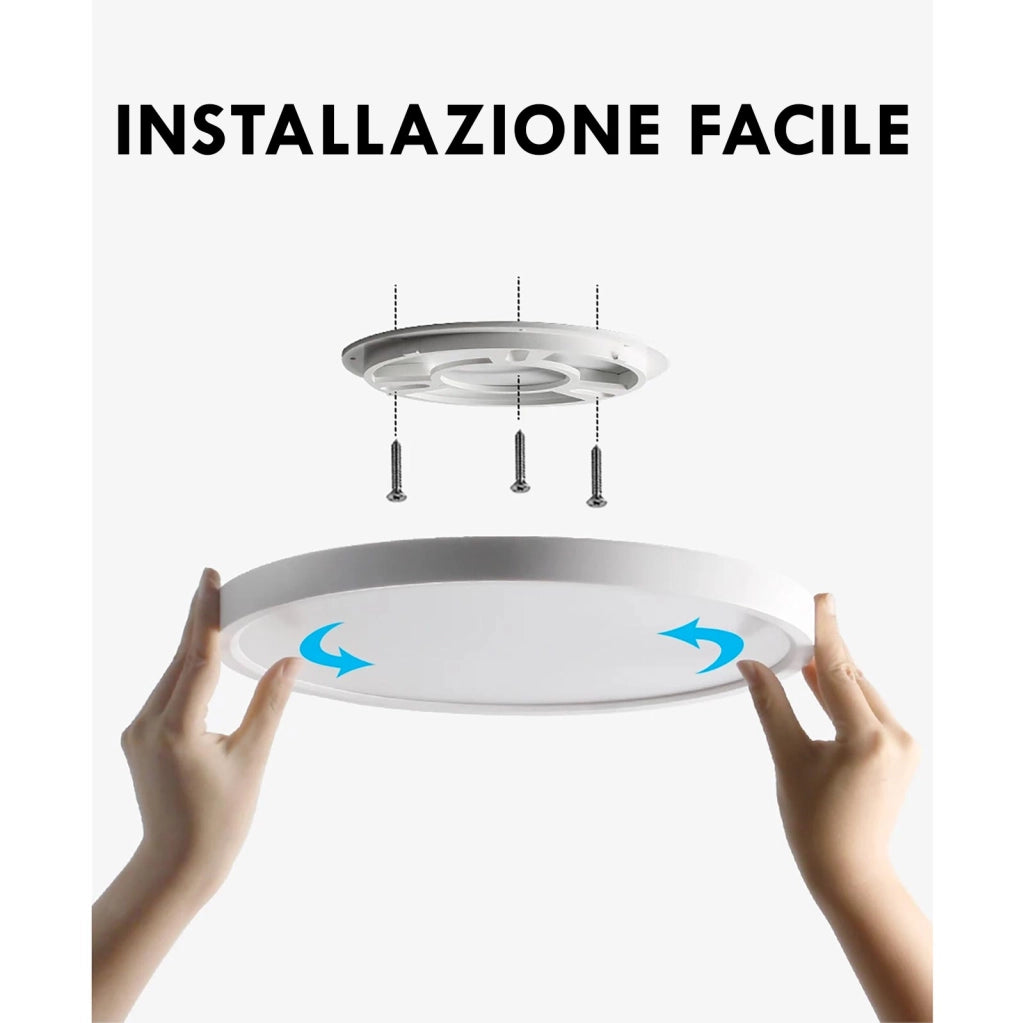 Plafoniera elegante design sottile effetto legno LED 45W CCT IP40 luce soffitto ristorante albergo sala ricevimento 60cm