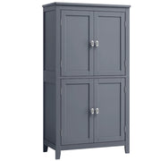 Mobiletto da bagno mobiletto da cucina mobiletto con 2 cassetti e 2 ante ripiani regolabili 30 x 60 x 110 cm grigio 12_0004024