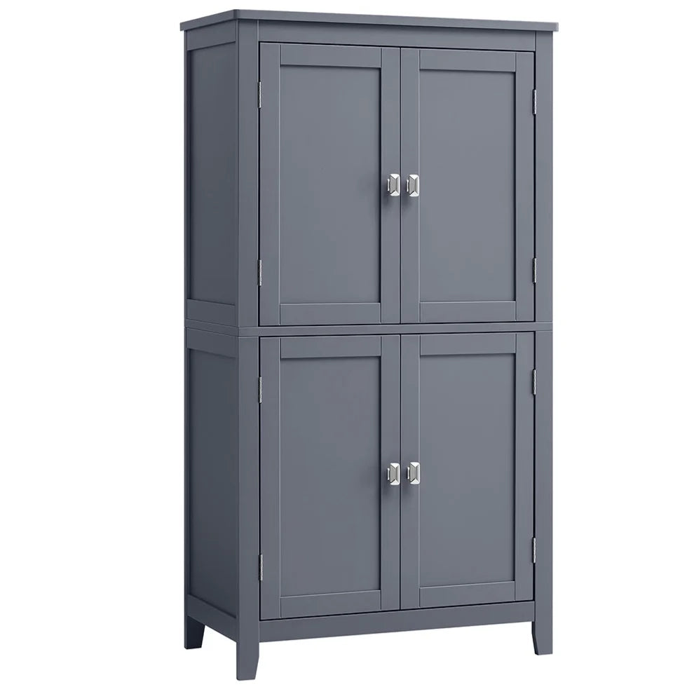 Mobiletto da bagno mobiletto da cucina mobiletto con 2 cassetti e 2 ante ripiani regolabili 30 x 60 x 110 cm grigio 12_0004024
