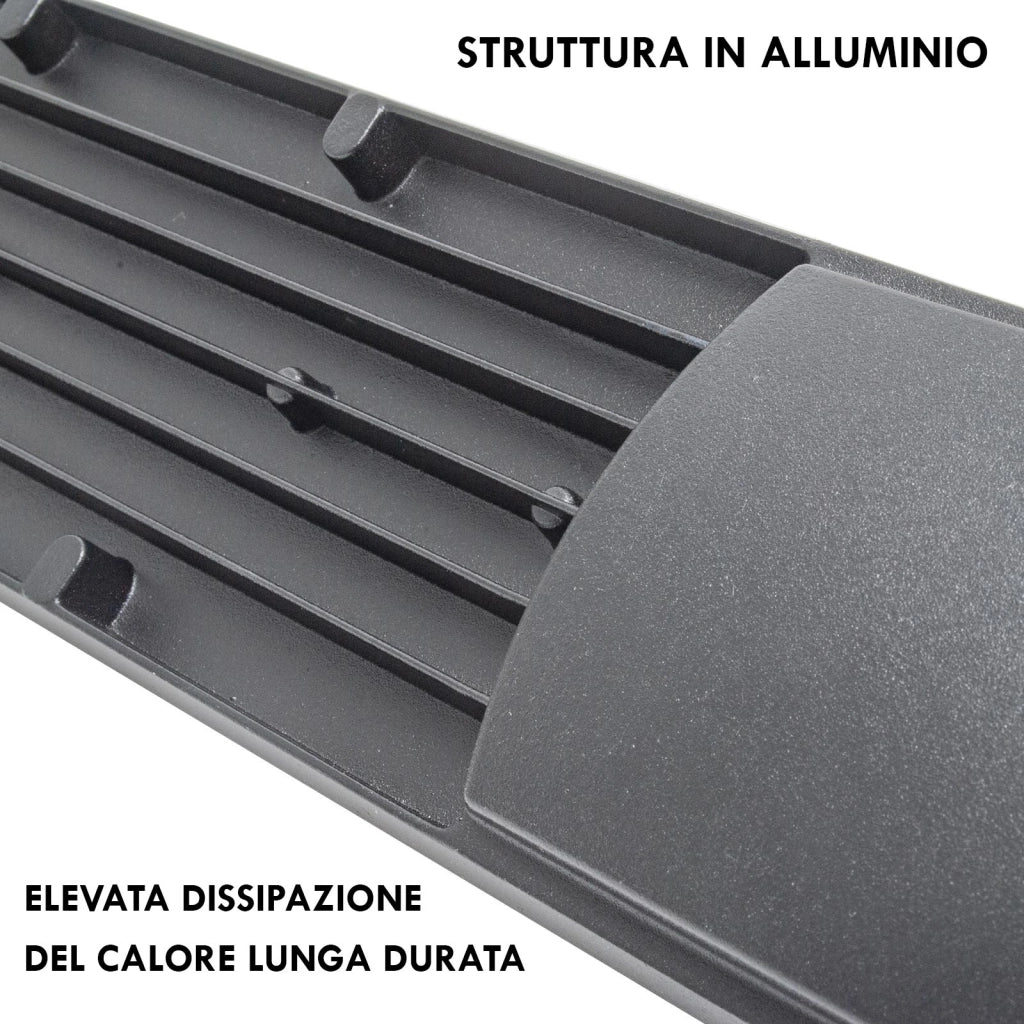 Faro armatura stradale SLIM IP65 lampione LED 100W basculante inclinabile 90 gradi luce esterni viale giardino 8400lm 230V