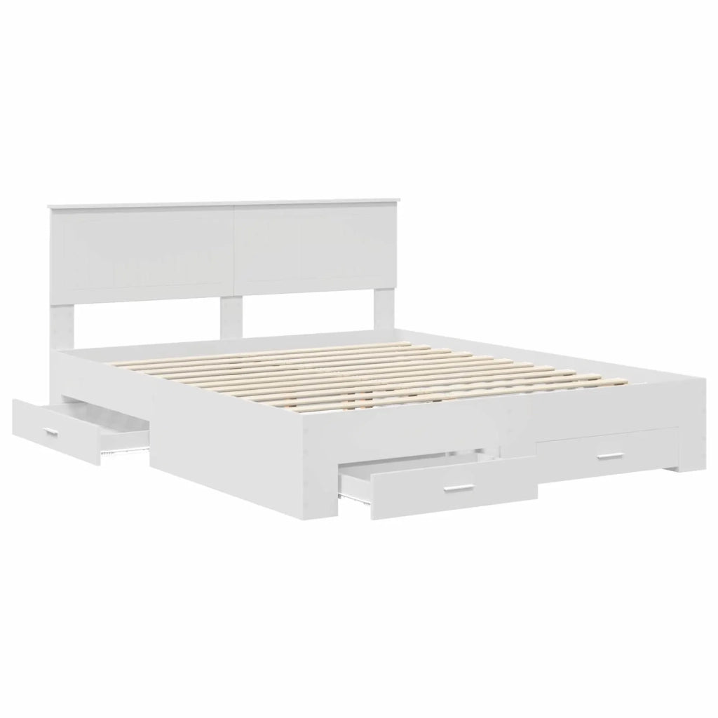Struttura del letto Bianco 160 x 200 cm Legno multistrato